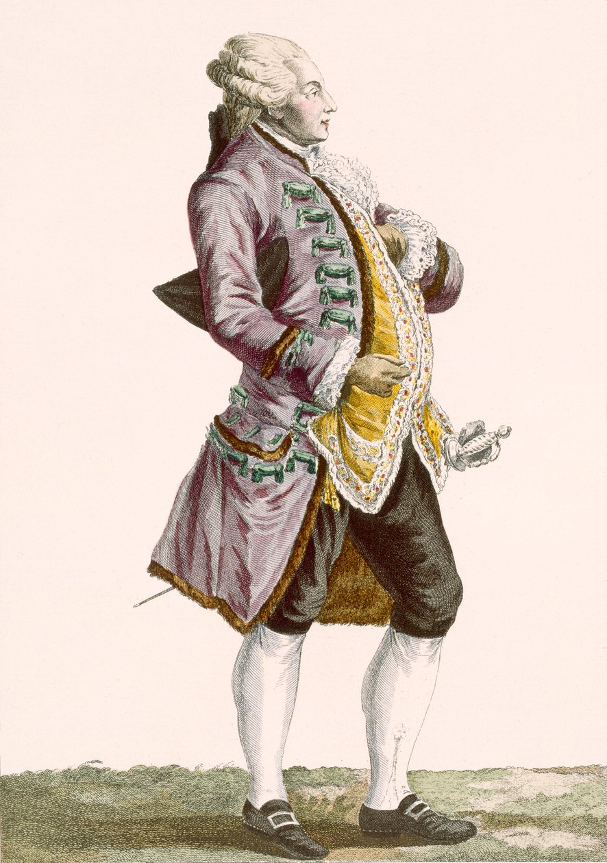 Gentleman v culottes a bundě s ocasem, vyryto Dupinem, deska č. 71 z 