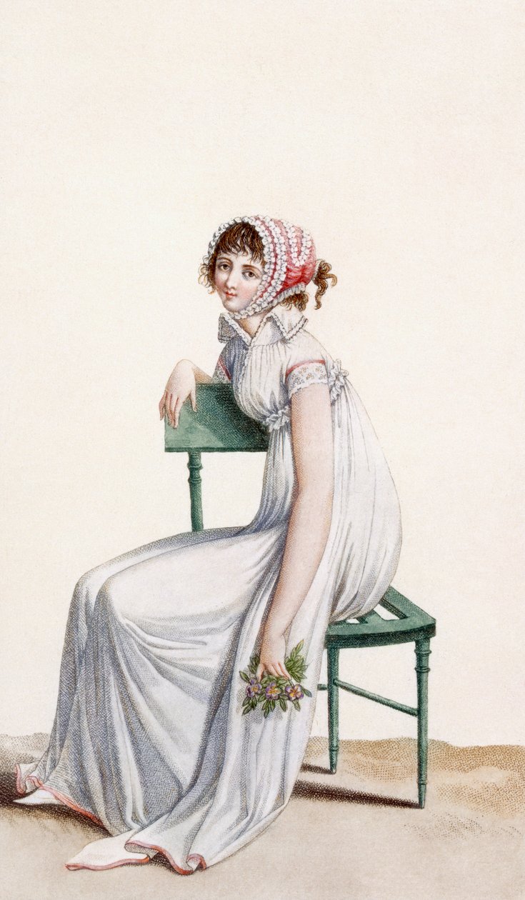 Robe Chemise, ilustrace z "Journal des Dames et des Modes", 1799 od Pierre de La Mesangere