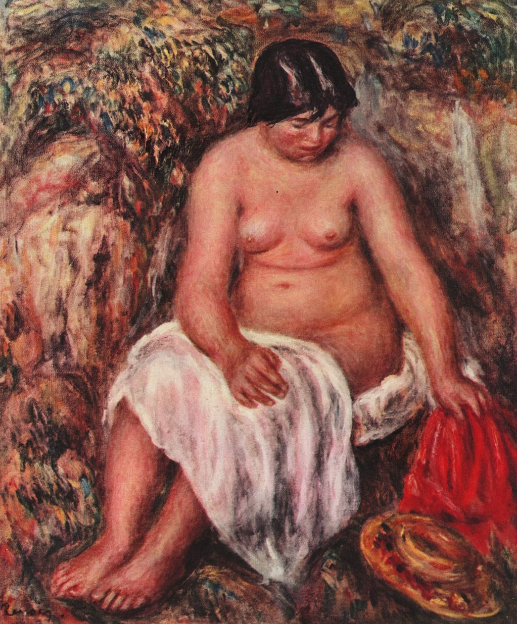 Akt se slaměným kloboukem od Pierre Auguste Renoir