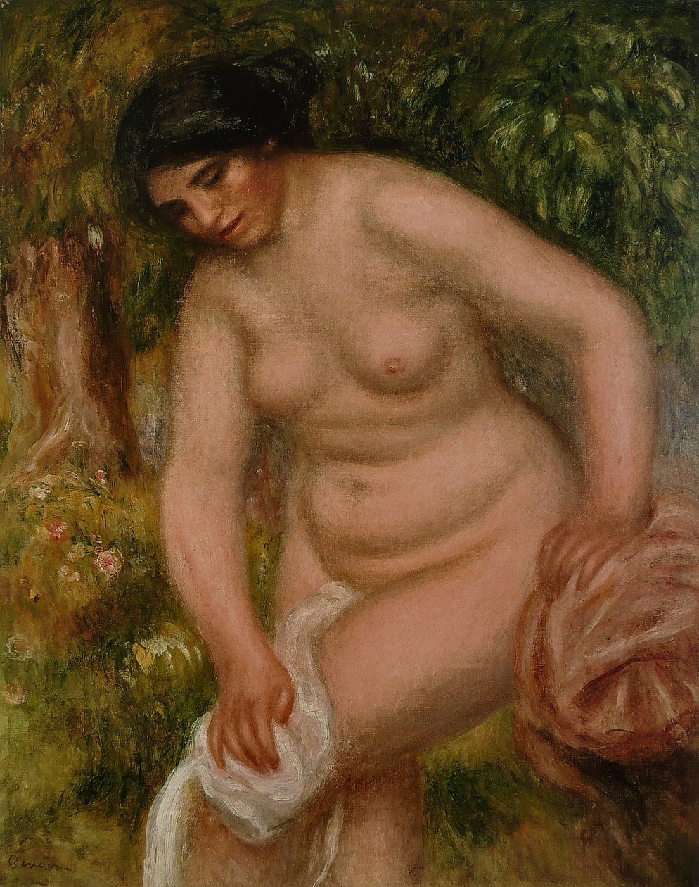 Brunetka Bather Gabrielle utírá od Pierre Auguste Renoir