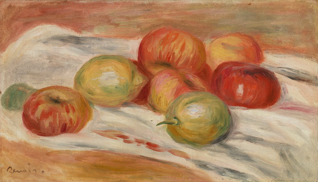Jablka a citrony na hadříku od Pierre-Auguste Renoir