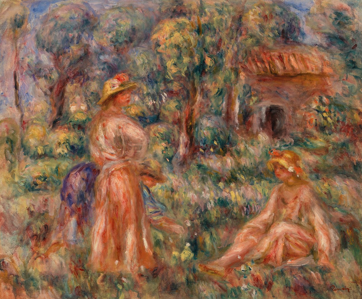 Dívky v krajině od Pierre-Auguste Renoir
