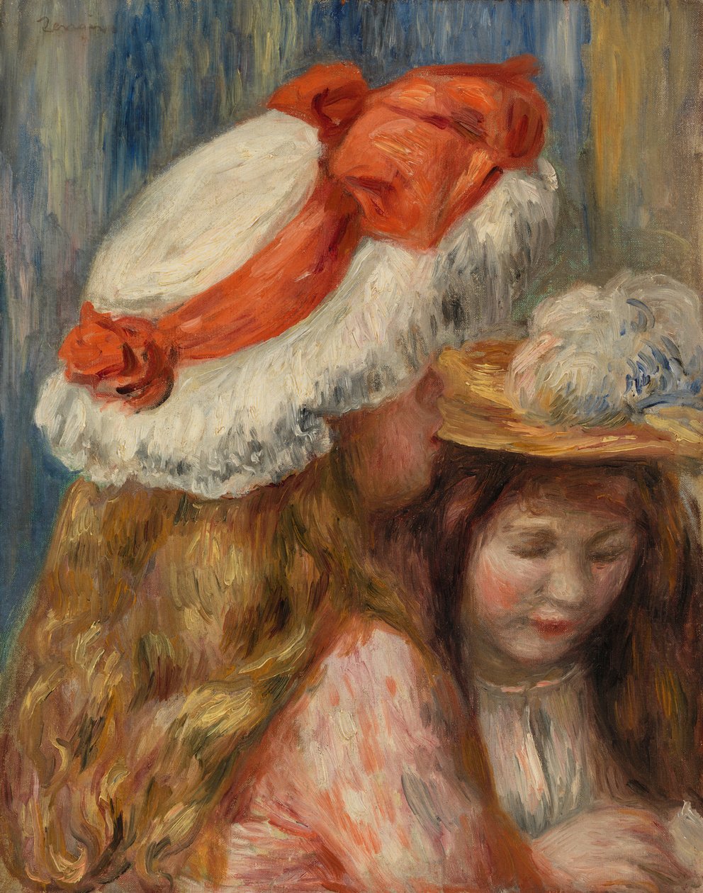Dívky s klobouky od Pierre-Auguste Renoir