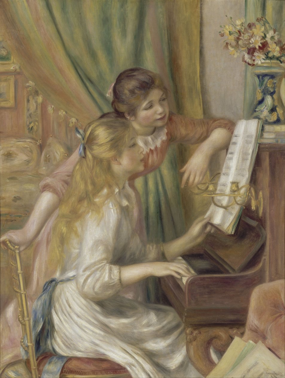 Mladé dívky u klavíru od Pierre-Auguste Renoir