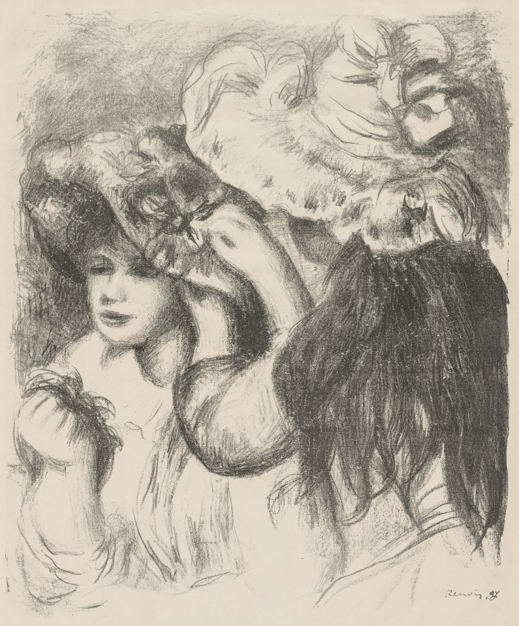 Připnutí klobouku od Pierre-Auguste Renoir