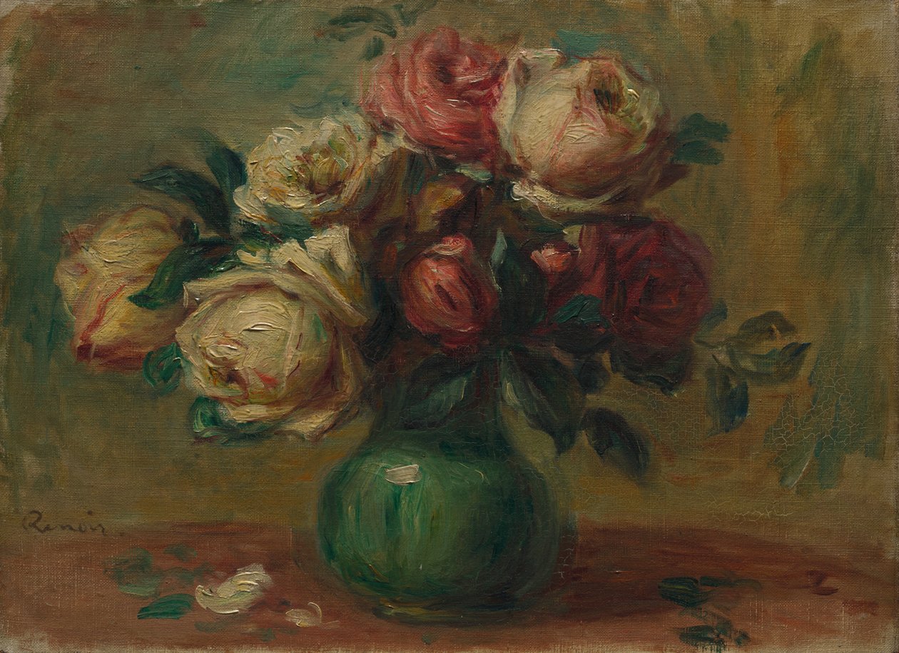Růže ve váze od Pierre-Auguste Renoir