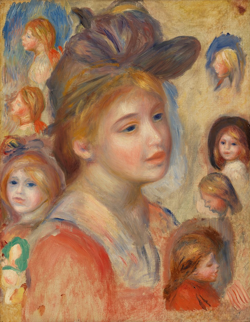 Studie dívčích hlav od Pierre-Auguste Renoir