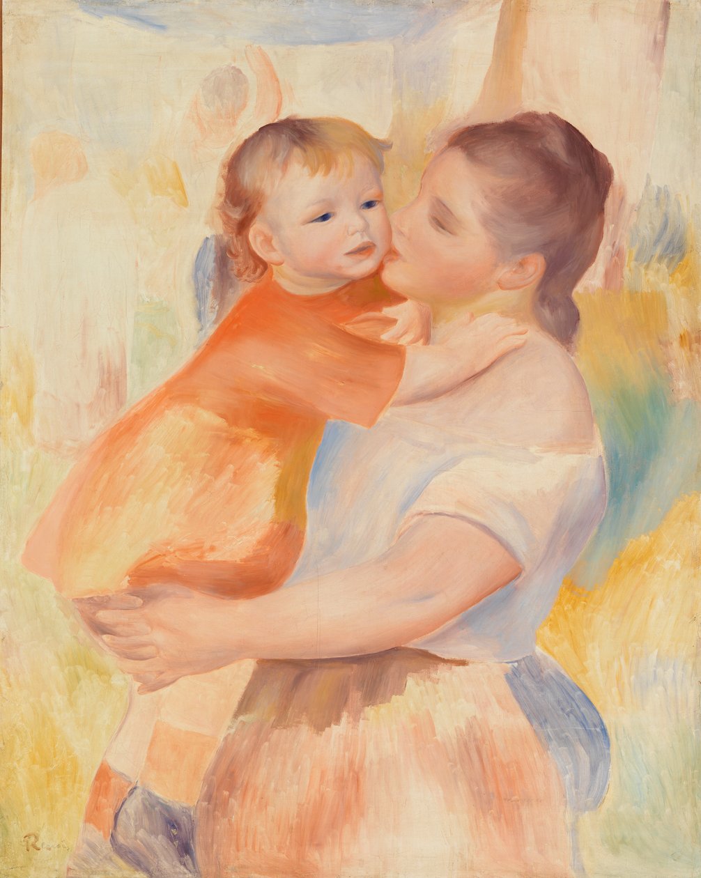 Pračka a dítě od Pierre-Auguste Renoir