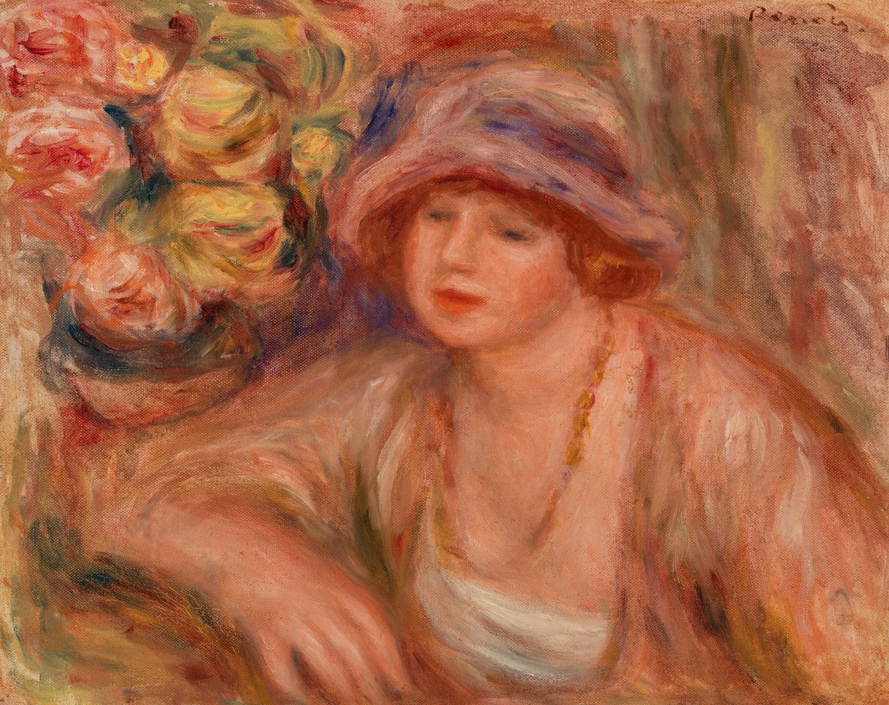 Žena se naklání od Pierre-Auguste Renoir