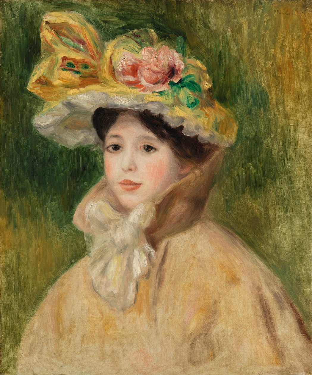 Žena s Capeline od Pierre-Auguste Renoir