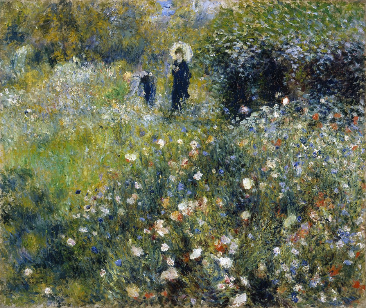 Žena se slunečníkem v zahradě od Pierre-Auguste Renoir