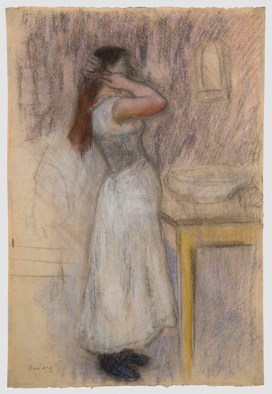 Mladá žena při toaletě od Pierre-Auguste Renoir