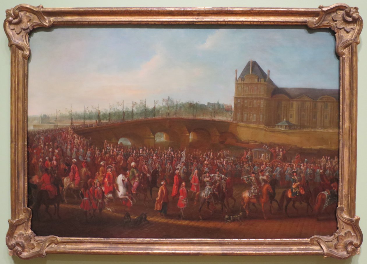 Turecký velvyslanec Mehmet Efendi odchází po audienci u francouzského krále Ludvíka XV. i.J. 1721 v Paříži zahrada Tuileries od Pierre Denis Martin