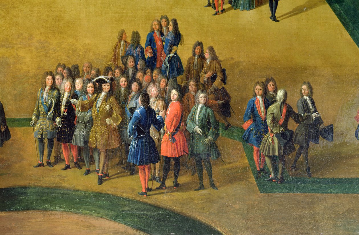 Prohlédněte si háj Apollonových lázní v zahradách Versailles detail Ludvíka XIV., 1713 olej na plátně od Pierre Denis Martin