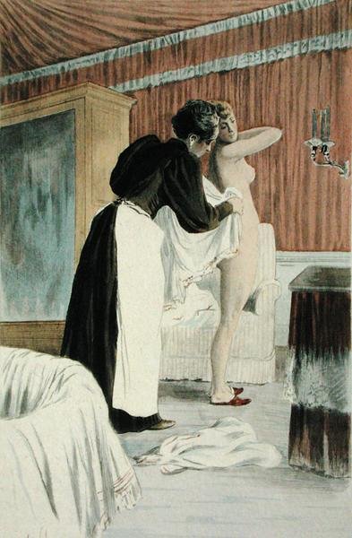 Mycí vana, z „La Femme a Paris“ od Octave Uzanne, vyryla F. Masse od Pierre (after) Vidal