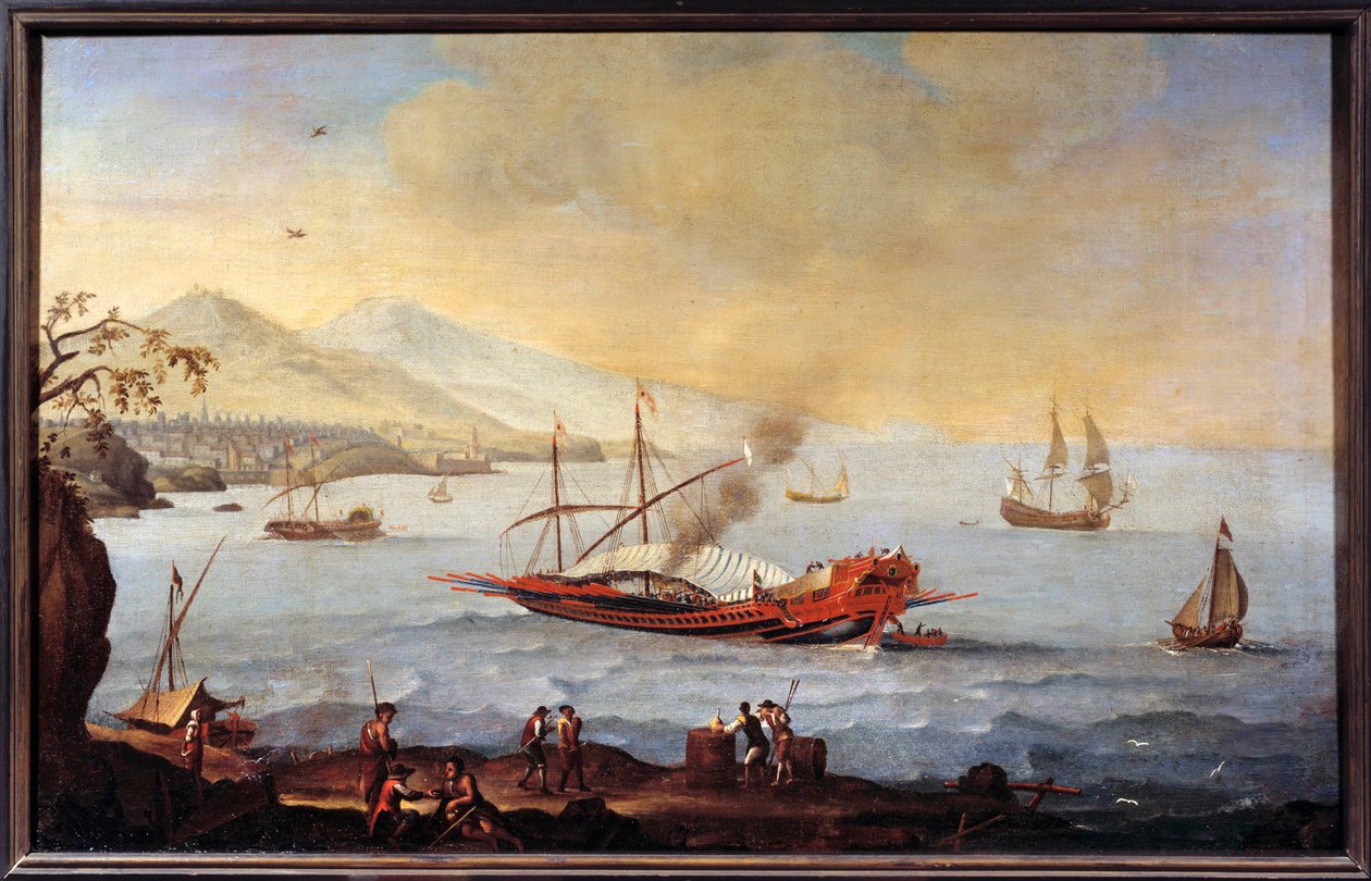 Galere v přístavu Marseille Obraz Ecole de Pierre Puget (1620-1694) od Pierre (school of) Puget