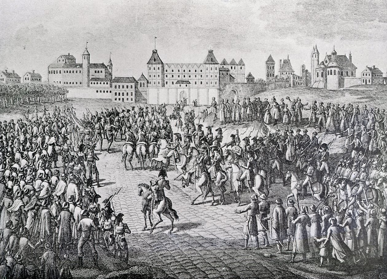 Triumfální vjezd Francouzů do Varšavy, 28. listopadu 1806 od Pierre Adrien Le Beau
