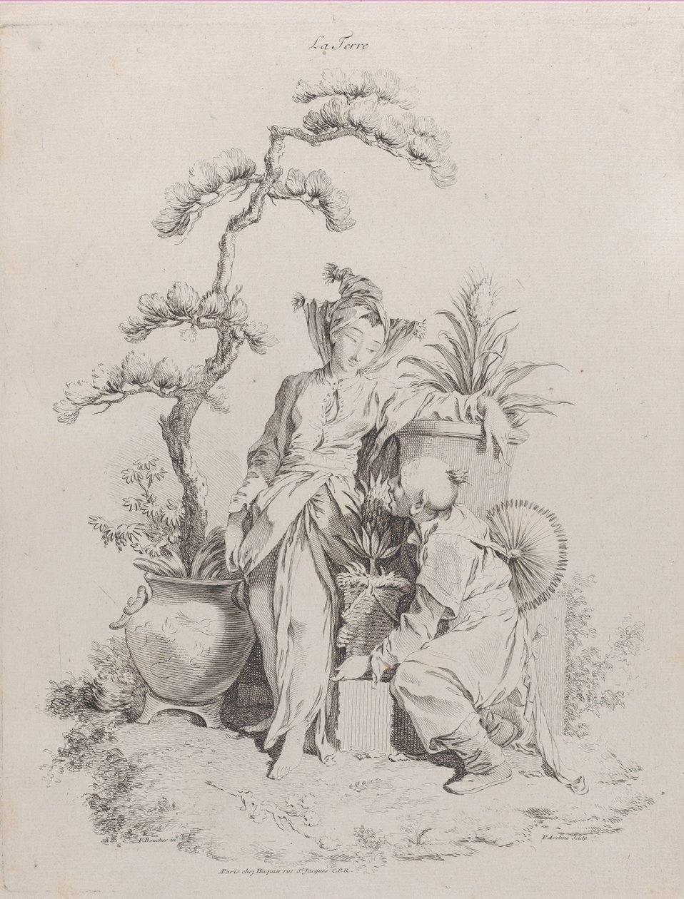Země, ze Čtyř živlů, 1738-49. od Pierre Alexandre Aveline