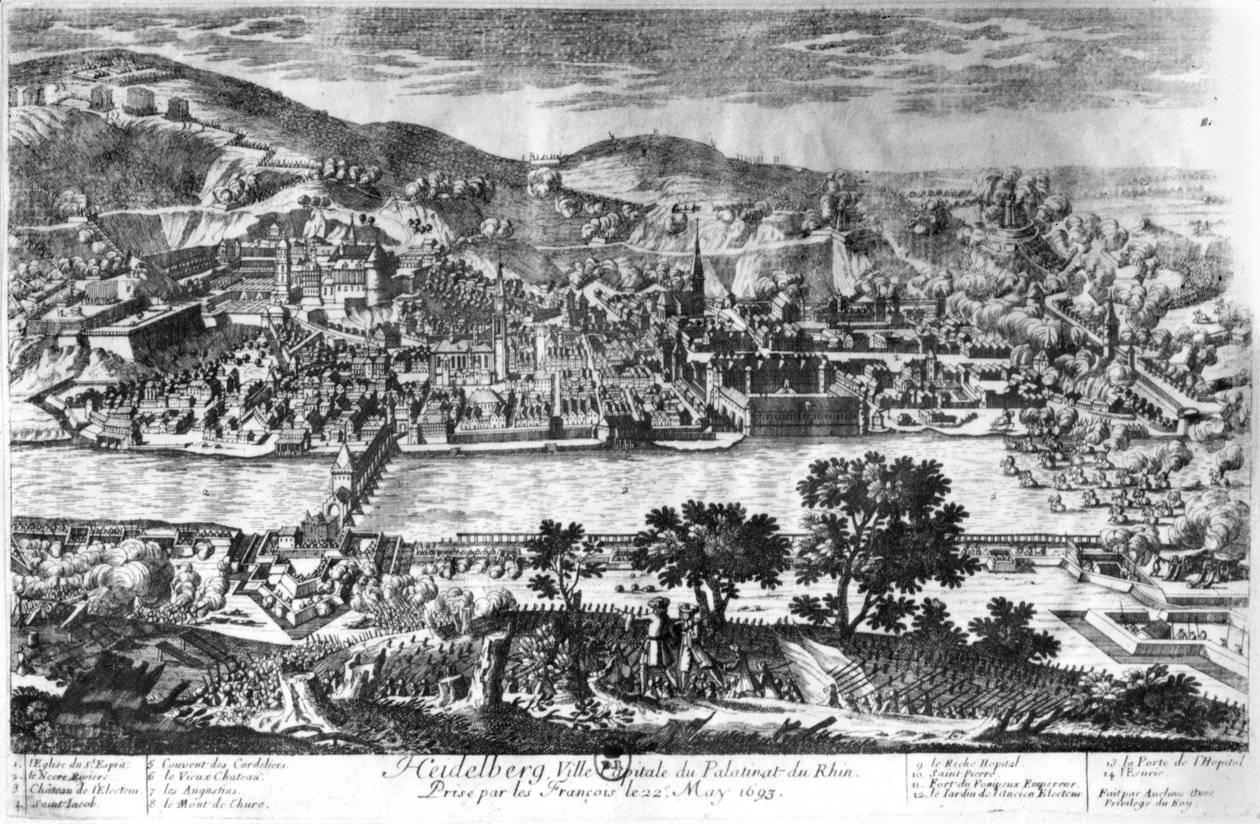 Dobytí Heidelbergu 22. května 1693 od Pierre Alexandre Aveline