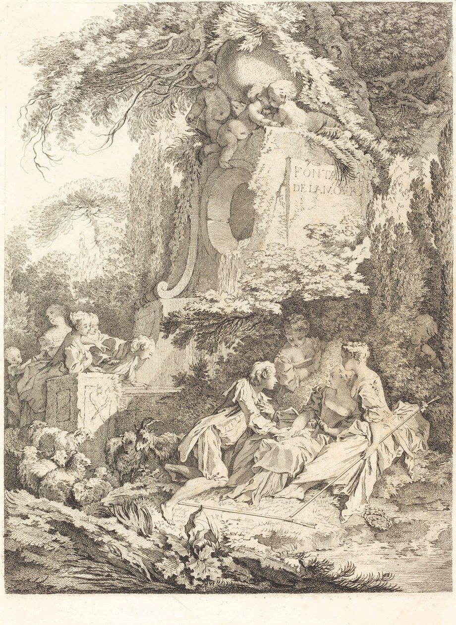 Fontána lásky od Pierre Alexandre Aveline after François Boucher