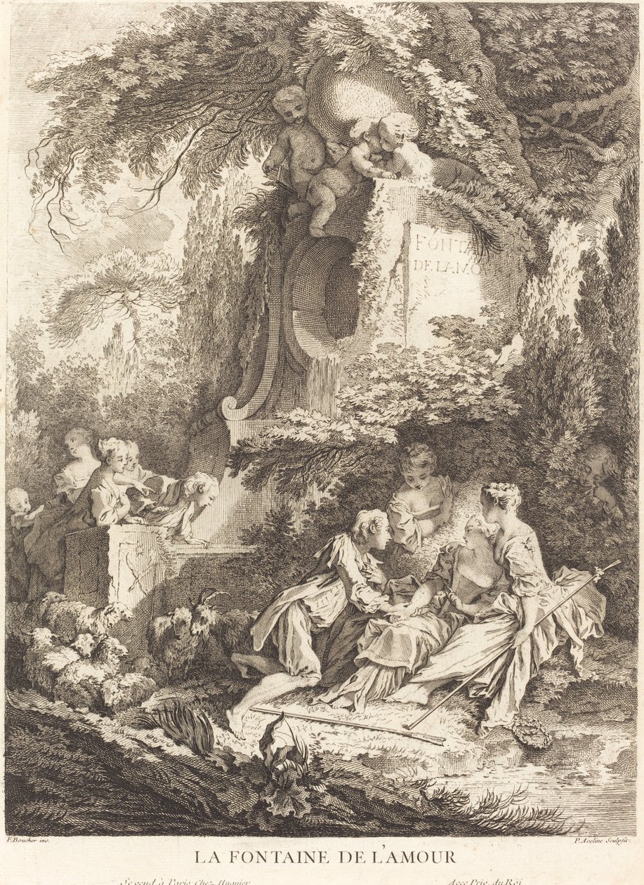 Fontána lásky od Pierre Alexandre Aveline after François Boucher