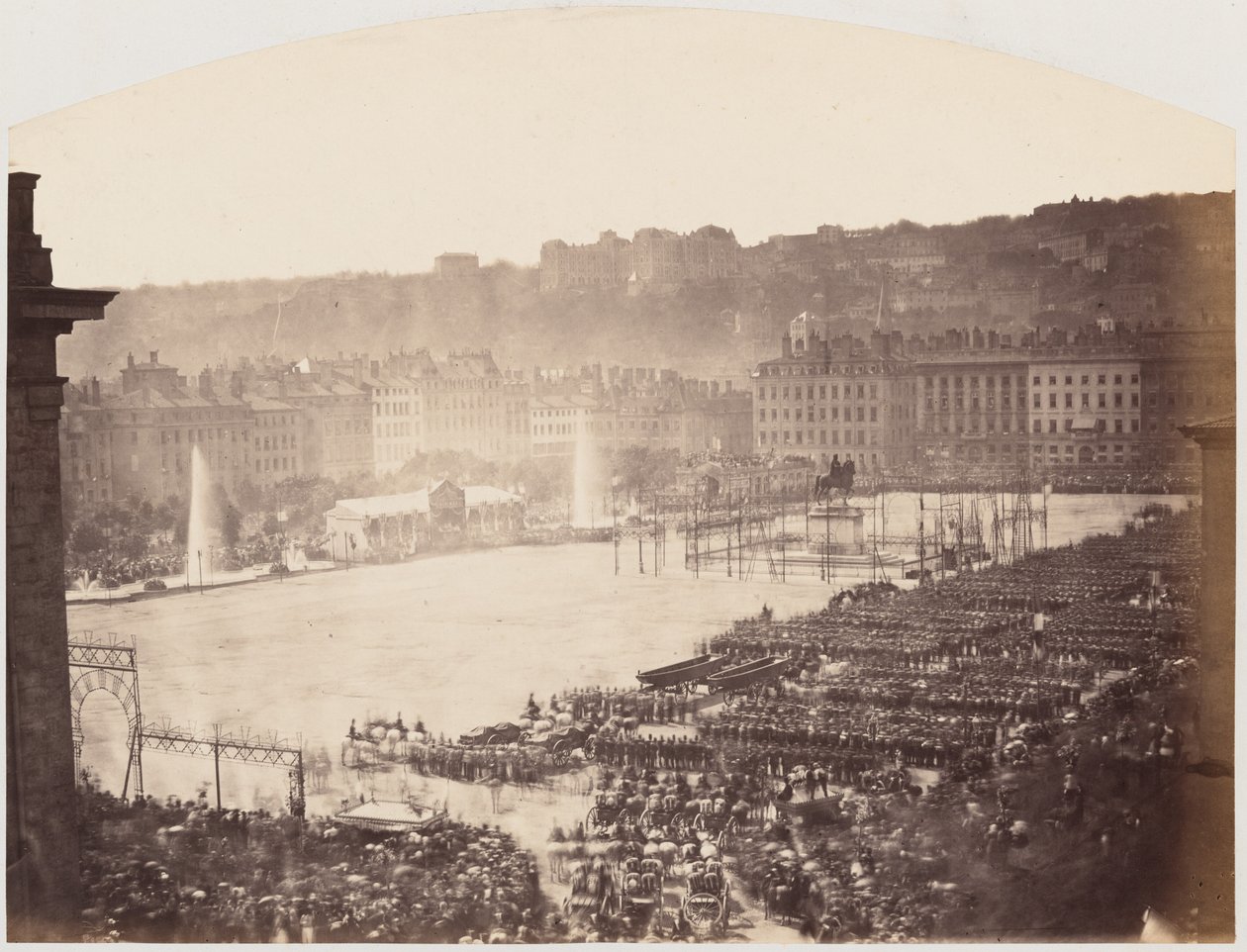 Shromáždění vojsk pro Napoleona III, náměstí Bellecour de Lyon, 1860 (foto) od Pierre Ambroise Richebourg