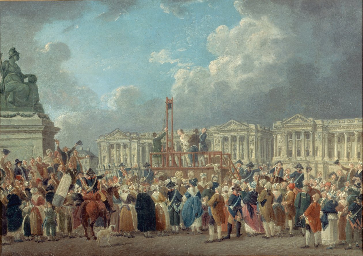 Poprava na Place de la Revolution, c. 1793. od Pierre Antoine Demachy