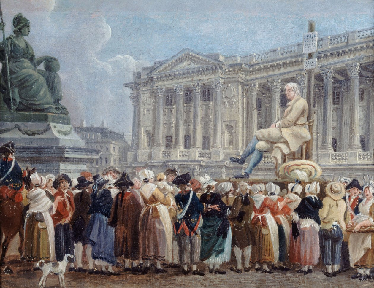 Výstava Pierra Nicolase Perrina na Place de la Révolution, 29 Vendémiaire, c. 1793. od Pierre Antoine Demachy