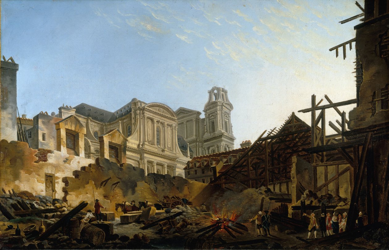 Foire Saint-Germain po požáru v noci ze 16. na 17. března 1762, kolem roku 1762 (olej na plátně) od Pierre Antoine Demachy