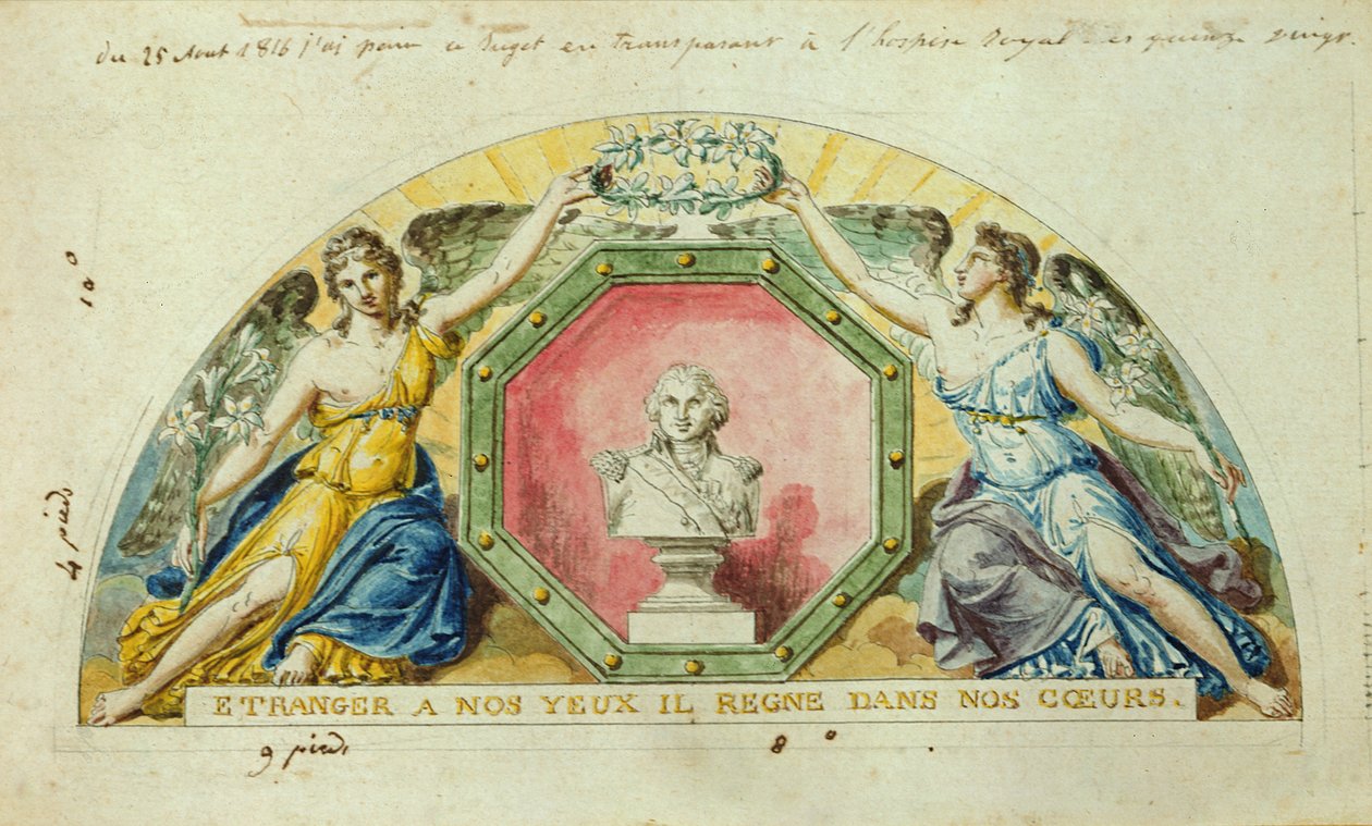 „Neznámý našim očím, vládne v našich srdcích“: Návštěva francouzského krále Ludvíka XVIII. (1755-1824) v nemocnici Quinze-Vingts, 1816 od Pierre Antoine Lesueur