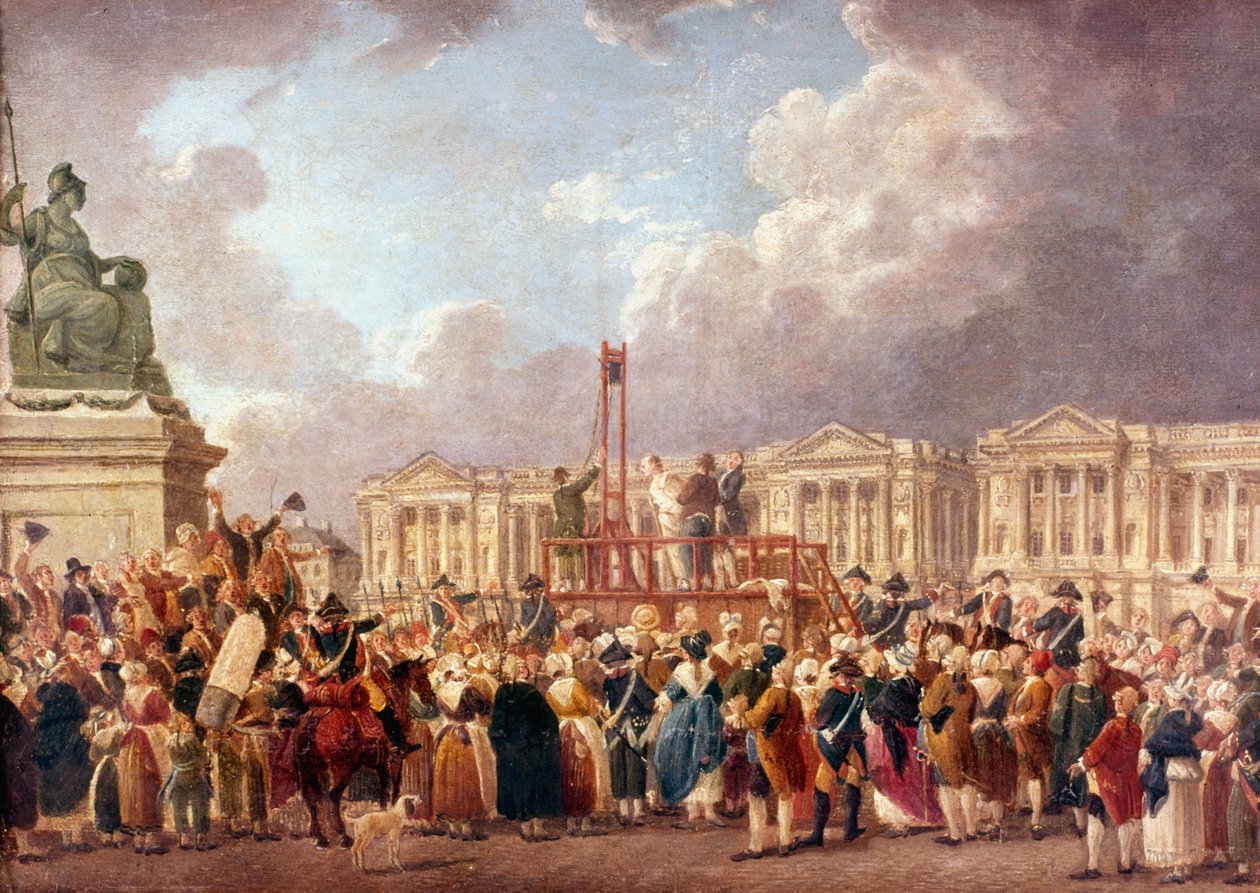 Poprava gilotinou v Paříži během francouzské revoluce, 1790s 1793-1807 od Pierre Antoine de Machy