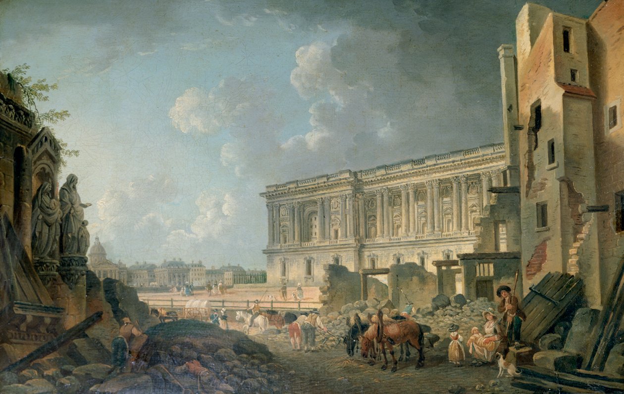 Pohled na Louvre, c1743-1807 od Pierre Antoine de Machy