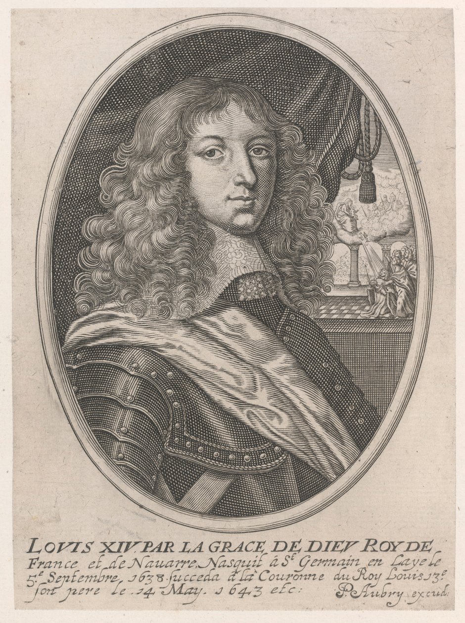 Portrét Ludvíka XIV. (Ludvík XIV z milosti Boží Roy z Francie a Navarry) od Pierre Aubry