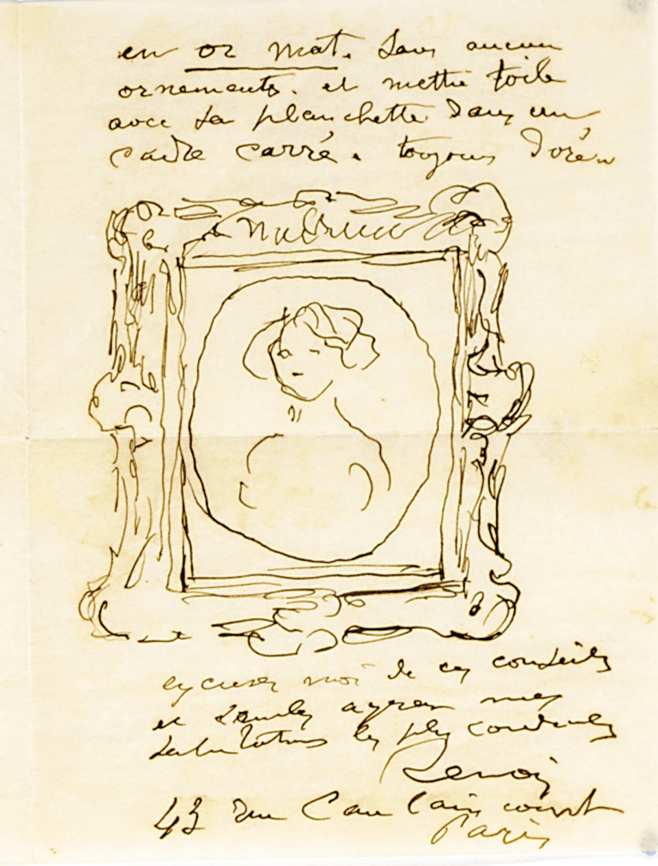 Autogram podepsaný Dr. Fritz Thurneyssen, Paříž a Les Collettes, 24. června 1908 od Pierre Auguste Renoir