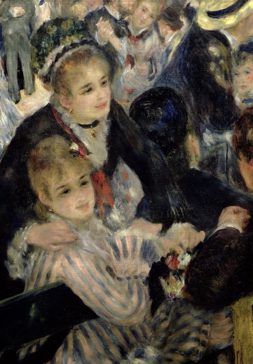 Ples v Moulin de la Galette, detail dvou sedících žen, 1876 detail olej na plátně z 36481 od Pierre Auguste Renoir