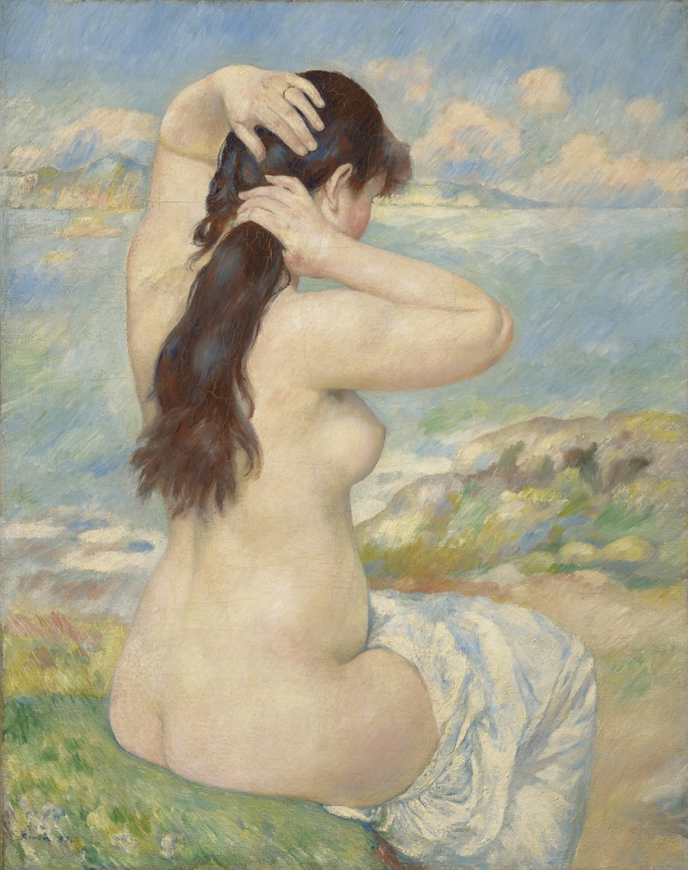 Lapač si upravuje vlasy, 1885 od Pierre Auguste Renoir