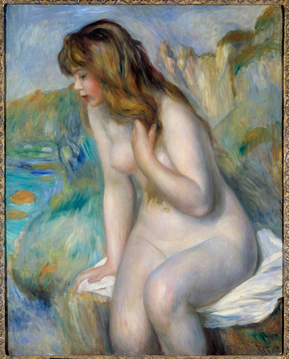 Bather Painting od Pierra Auguste Renoira (1841-1919) 1892 Soukromá sbírka od Pierre Auguste Renoir