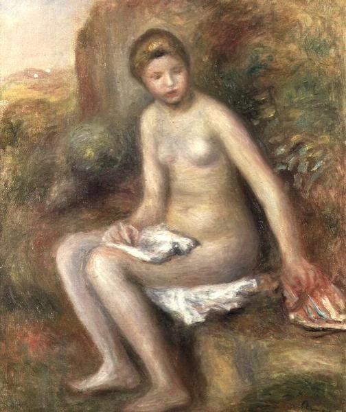 Koupání na skále od Pierre Auguste Renoir