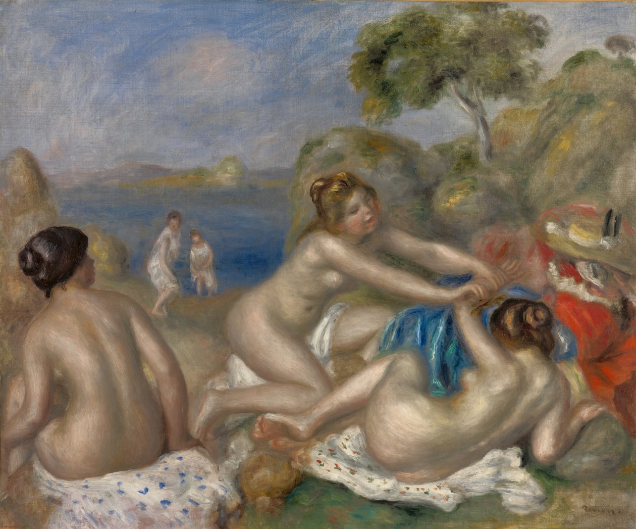 Bathers Playing with a Crab, c.1897 (olej na látce) od Pierre Auguste Renoir
