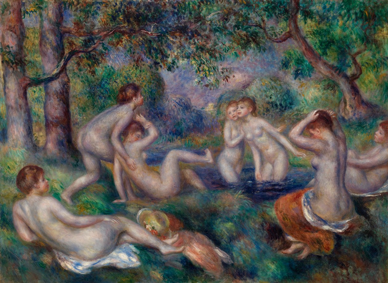 Koupání v lese od Pierre Auguste Renoir