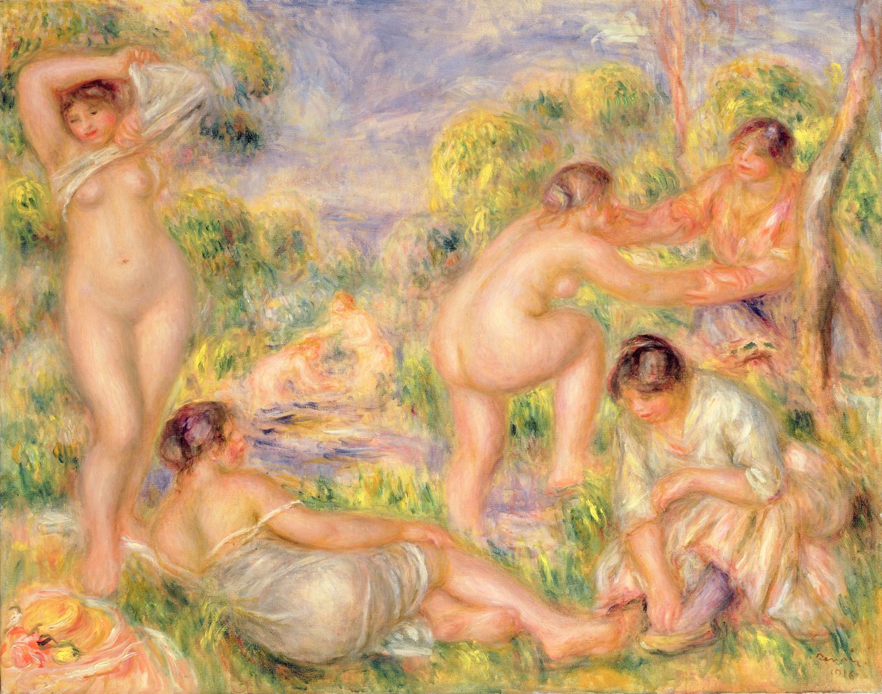 Skupina koupání od Pierre Auguste Renoir