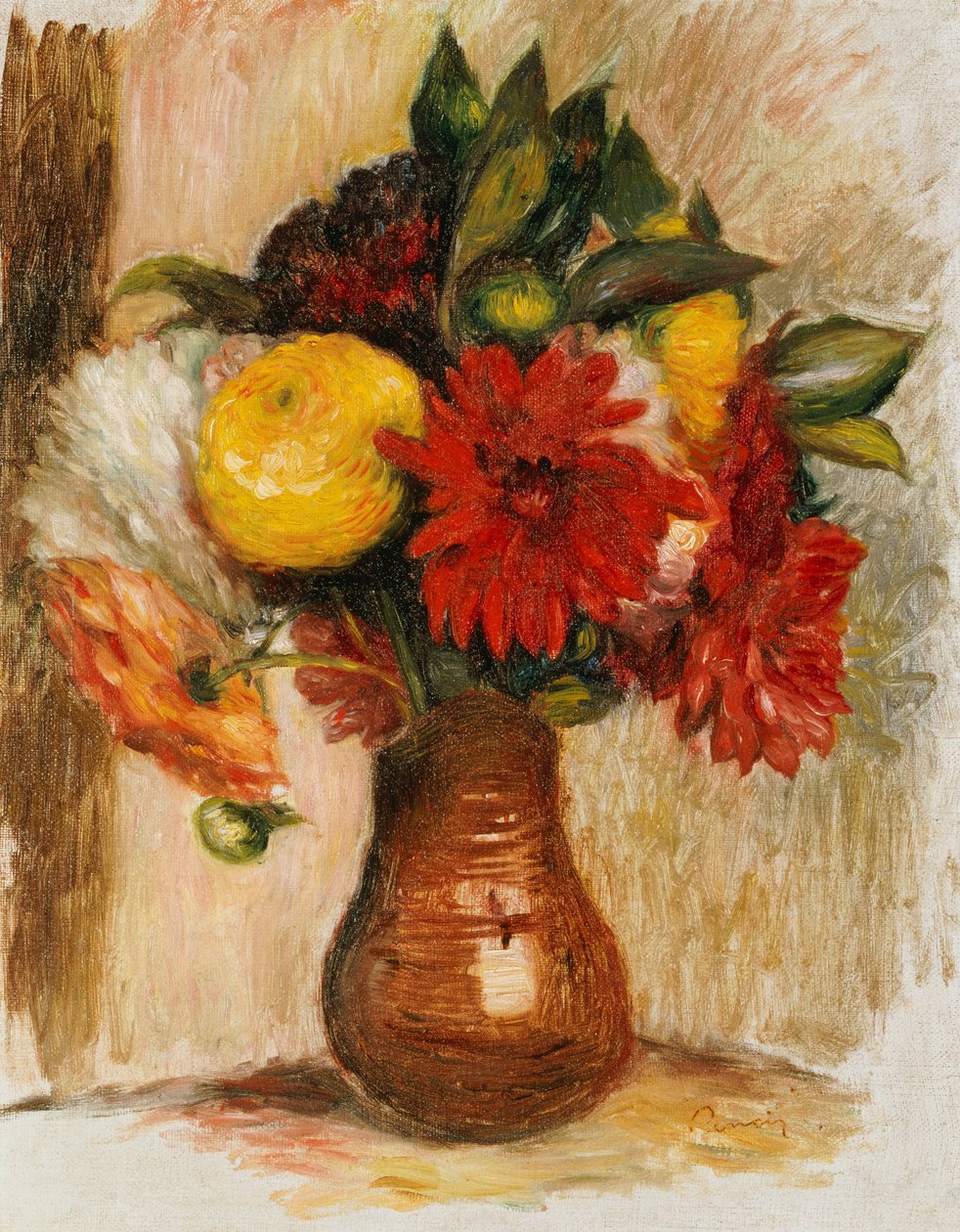 Kytice v kamenném džbánu od Pierre Auguste Renoir
