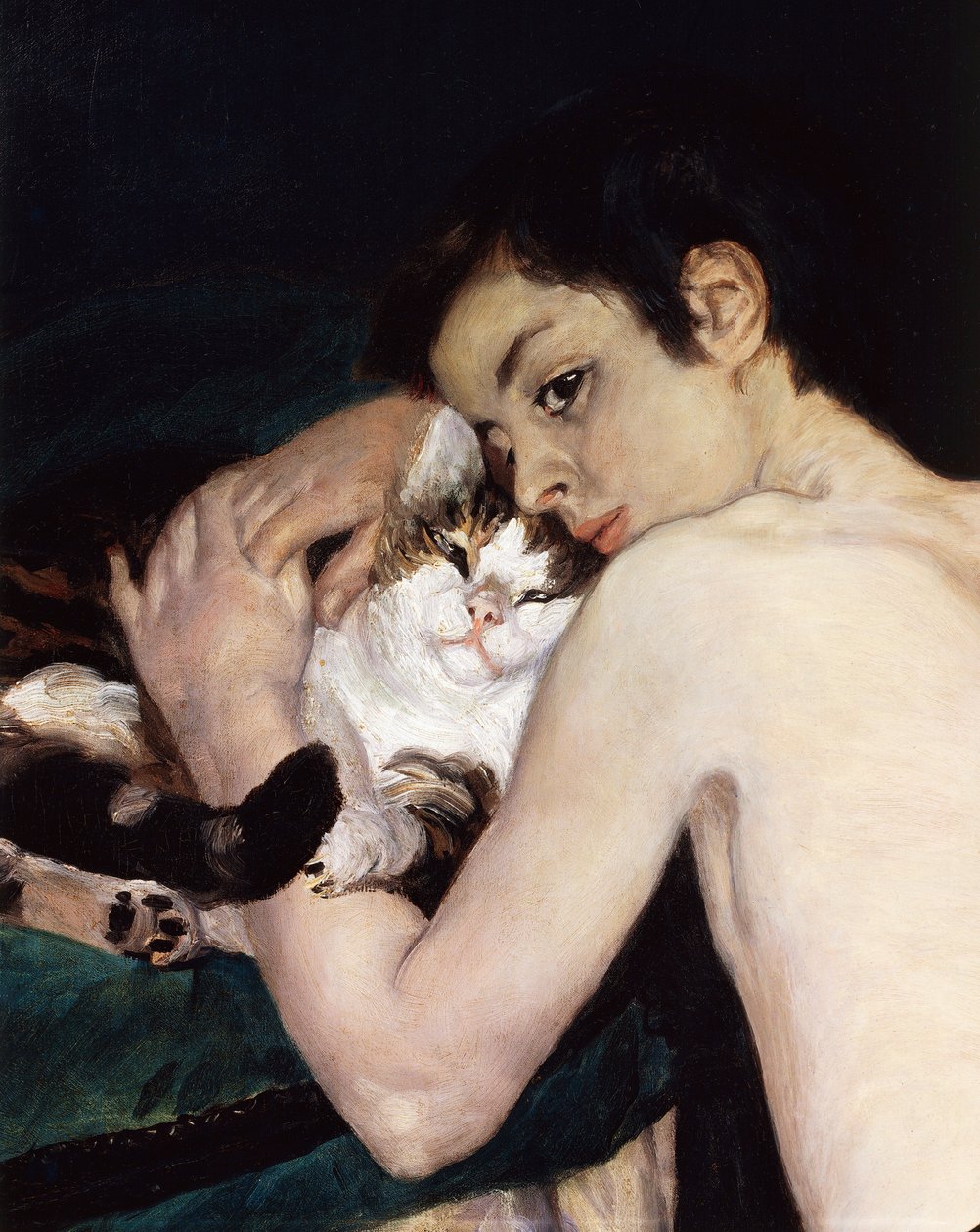 Chlapec s kočkou, Pierre-Auguste Renoir od Pierre Auguste Renoir