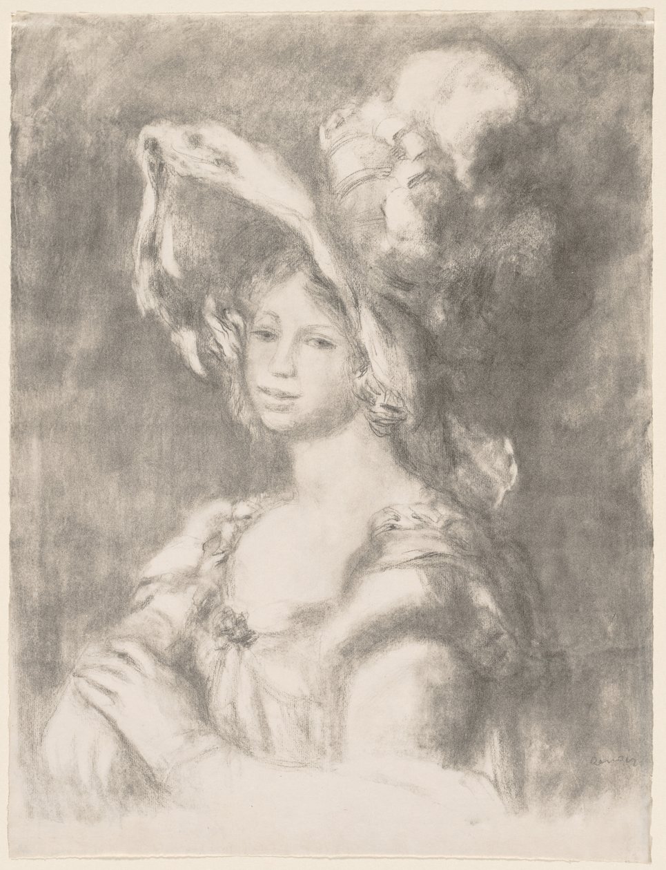 Busta mladé dívky Mlle. Dieterlé. od Pierre Auguste Renoir
