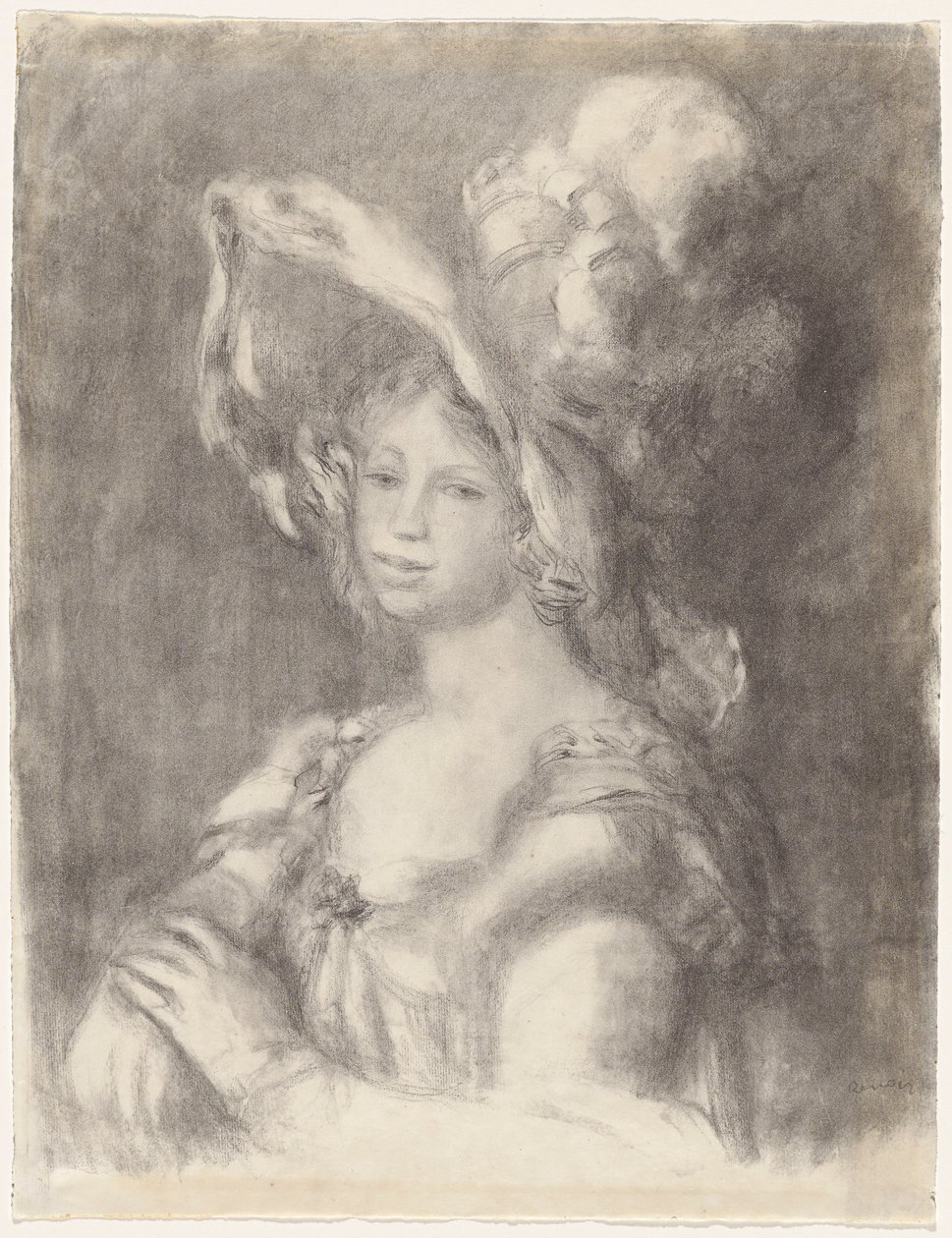 Busta mladé ženy (Mlle Dieterle) od Pierre Auguste Renoir