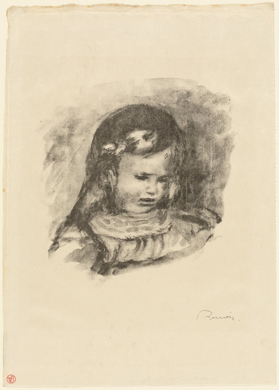 Claude Renoir, hlava skloněná od Pierre Auguste Renoir
