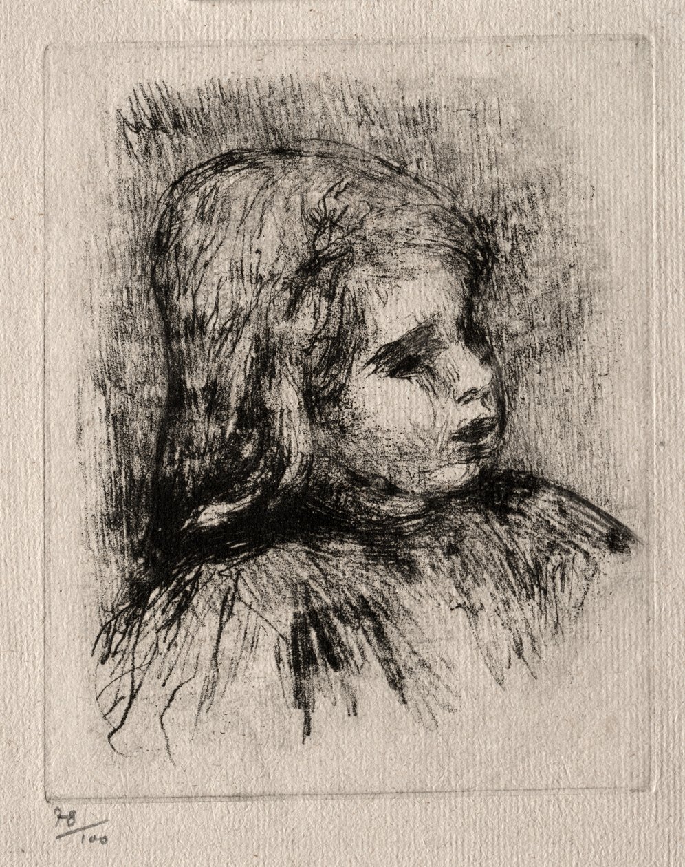Claude Renoir, tři čtvrtiny doprava od Pierre Auguste Renoir
