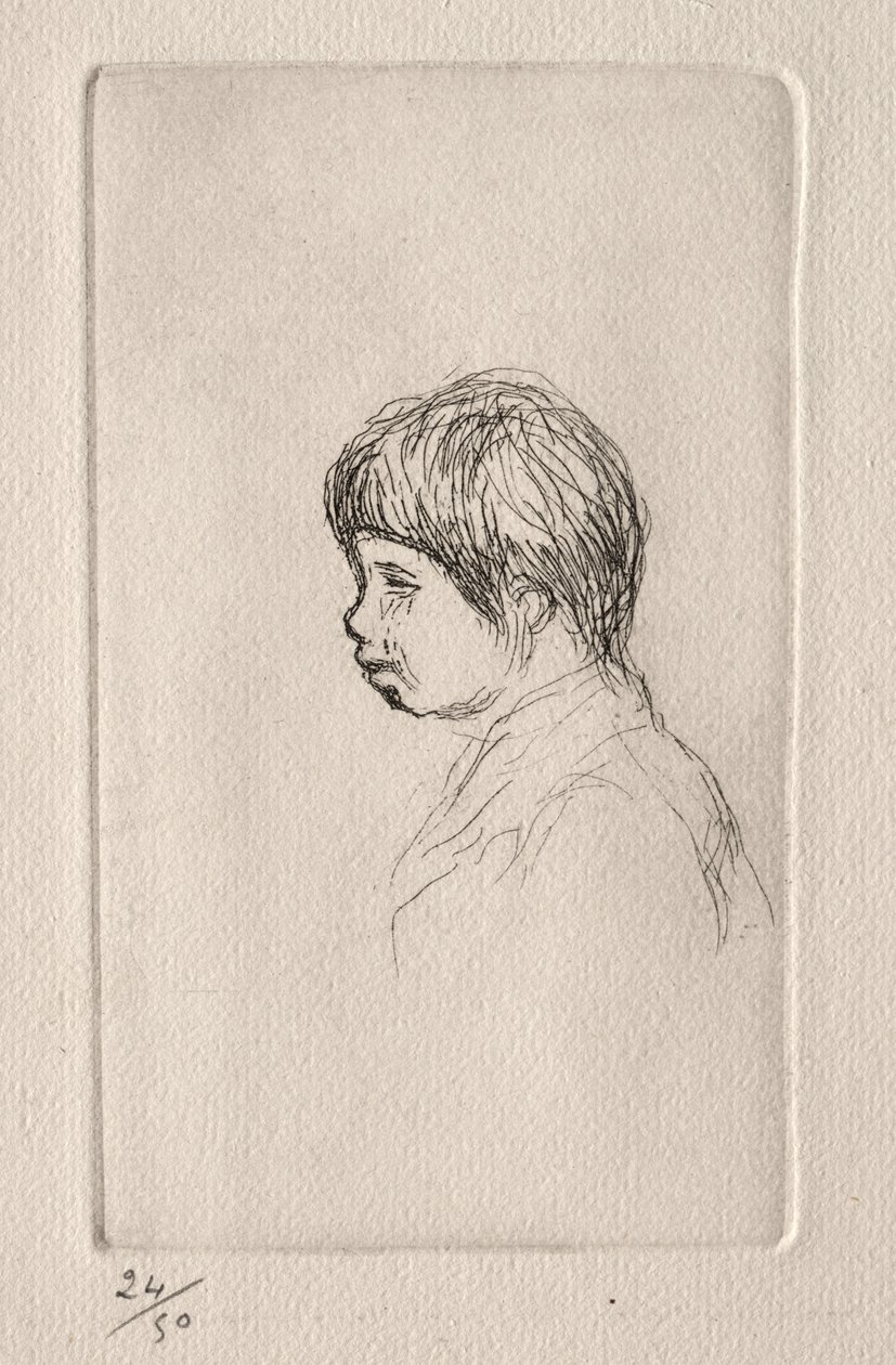Claude Renoir, Umělcův syn, v profilu od Pierre Auguste Renoir