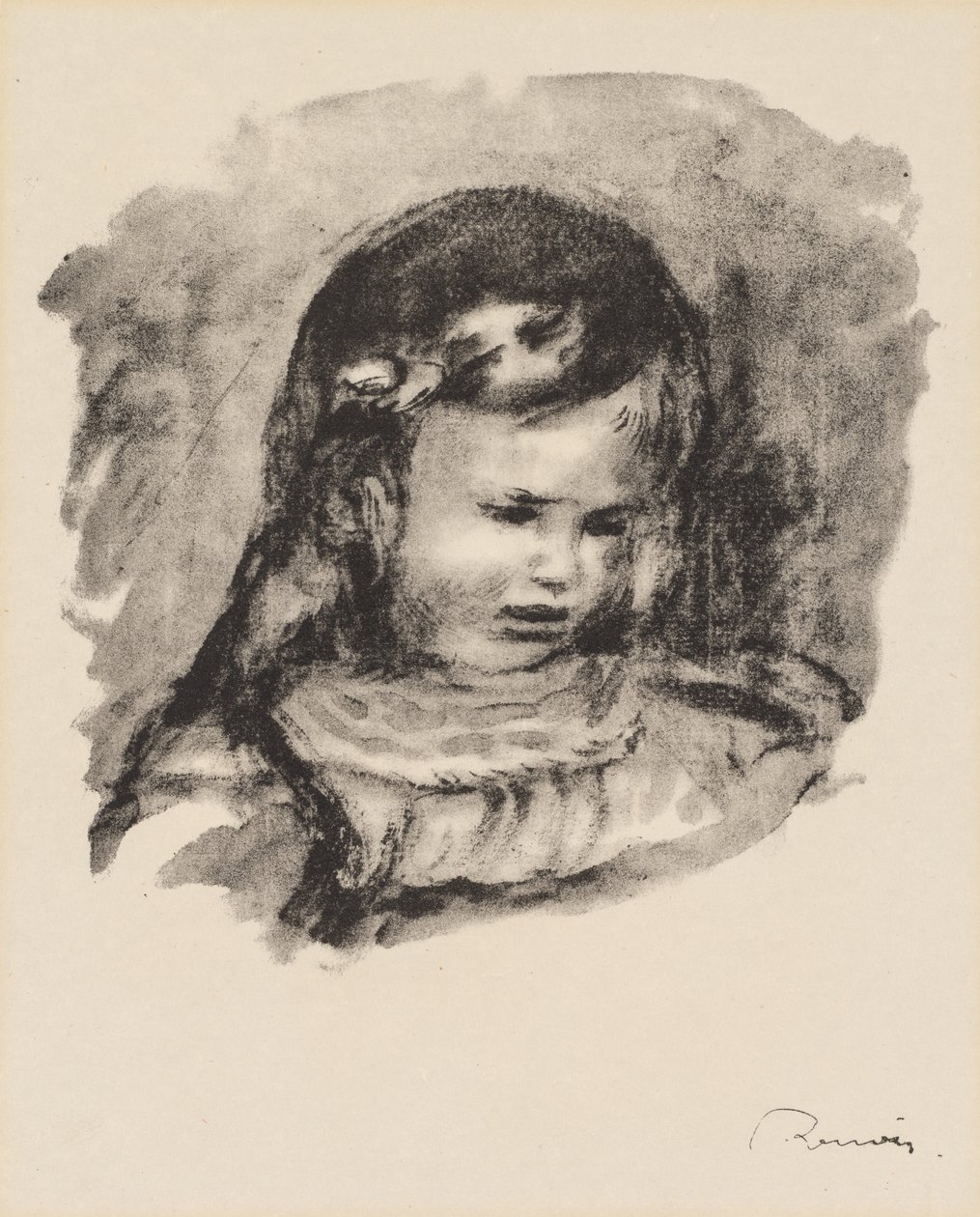 Claude Renoir, hlava skloněná od Pierre Auguste Renoir