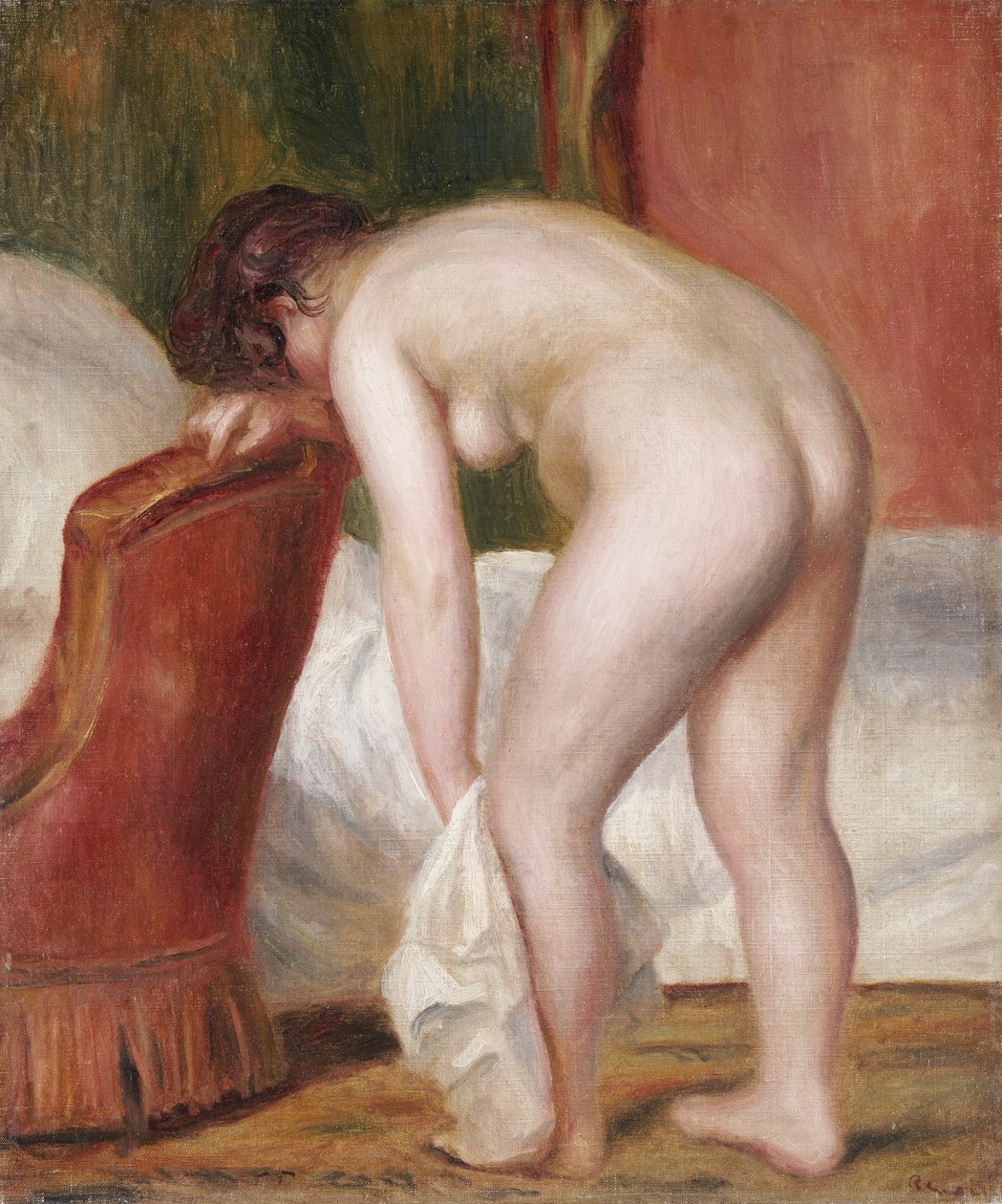 Ženský akt se suší, kolem roku 1909 od Pierre Auguste Renoir